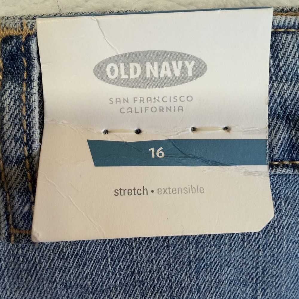 Old Navy Light Wash Denim Stretch Mini Skirt with Released Hem Size 16 - Picture 7 of 9